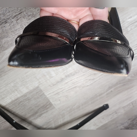 Ted Baker Black Leather Stiletto Heels with Pointed Toe Size 37 - Picture 8 of 12